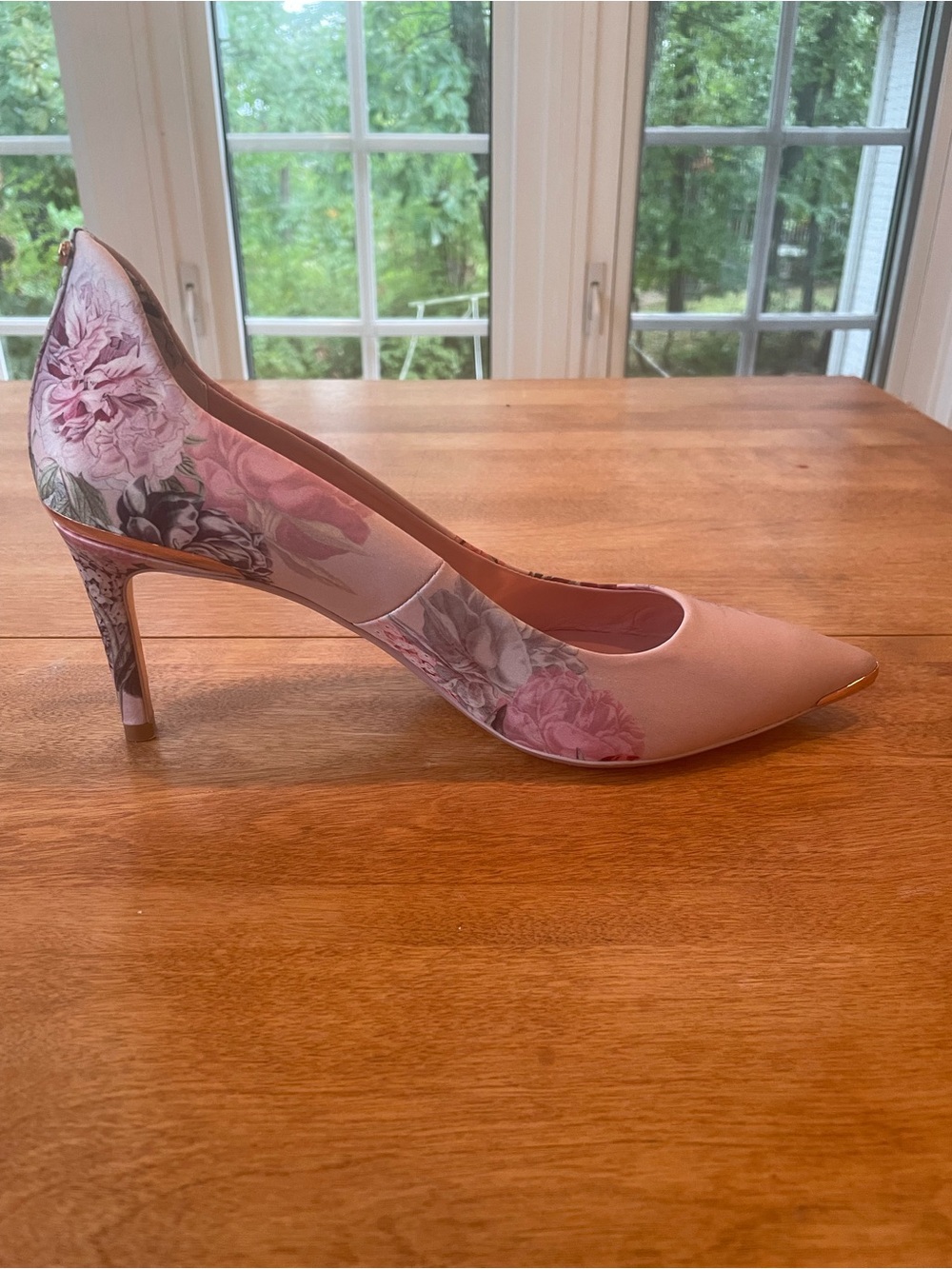 Ted Baker Pink Floral Heels Palace Gardens Vyixyn Size 9 **Excellent** Condition - Picture 3 of 10